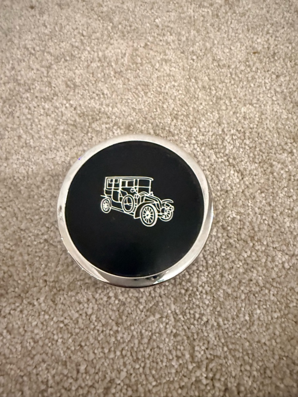 Vintage black truck plastic trinket box